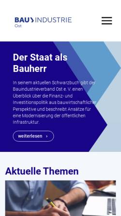 Vorschau der mobilen Webseite www.bauindustrie-ost.de, Bauindustrieverband Berlin-Brandenburg e.V.