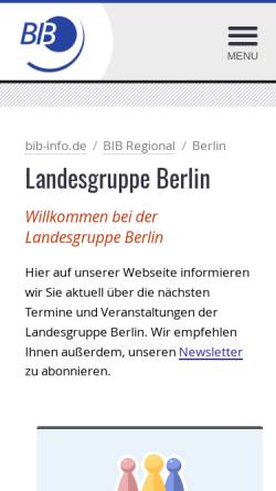 Vorschau der mobilen Webseite www.bib-info.de, Berufsverband Information Bibliothek - Landesgruppe Berlin