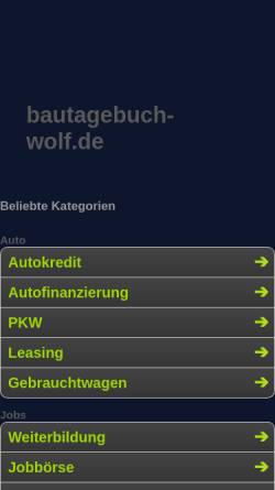 Vorschau der mobilen Webseite www.bautagebuch-wolf.de, Wolf, Familie