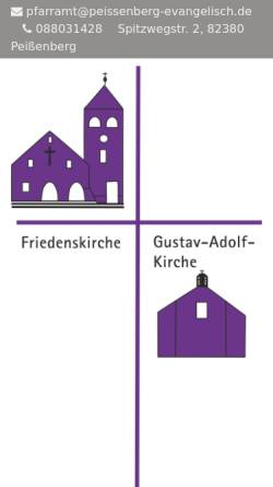 Vorschau der mobilen Webseite www.peissenberg-evangelisch.de, Friedenskirche in Peißenberg
