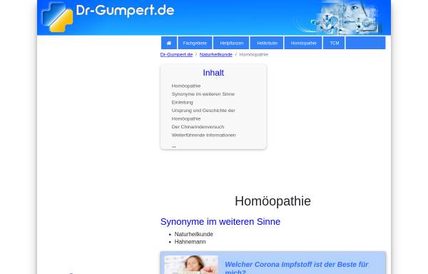 Vorschau von www.dr-gumpert.de, Dr. Gumpert: Homöopathie