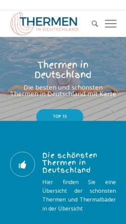 Vorschau der mobilen Webseite www.thermen-in-deutschland.de, Thermen in Deutschland