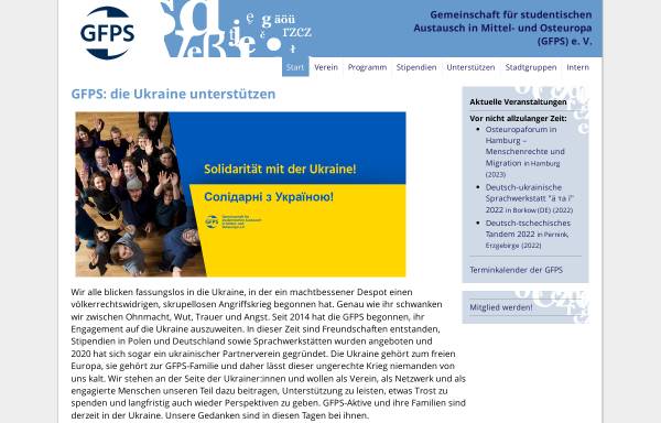 Vorschau von www.gfps.org, Gemeinschaft für studentischen Austausch in Mittel- und Osteuropa (GFPS) e. V.