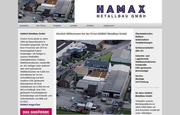 Vorschau von www.hamax-metallbau.de, Hamax Metallbau GmbH