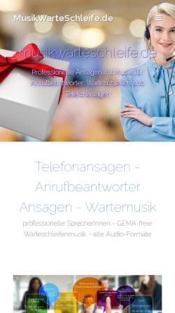 Vorschau der mobilen Webseite www.musikwarteschleife.de, Warteschleife Musik Produktion