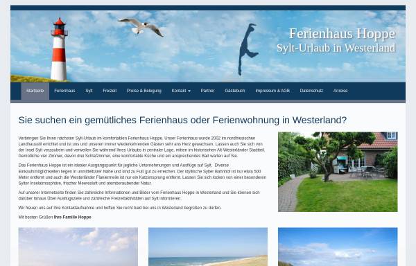 Vorschau von www.ferienhaus-sylt-vermietung.de, Ferienhaus Hoppe