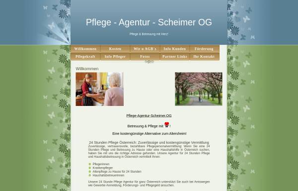 Vorschau von www.pflege-agentur-scheimer.at, Pflege-Agentur-Scheimer.OG