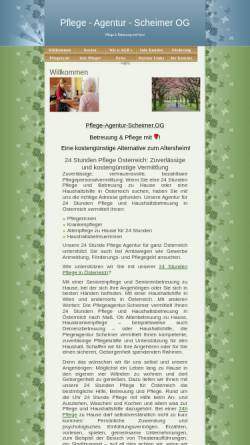 Vorschau der mobilen Webseite www.pflege-agentur-scheimer.at, Pflege-Agentur-Scheimer.OG