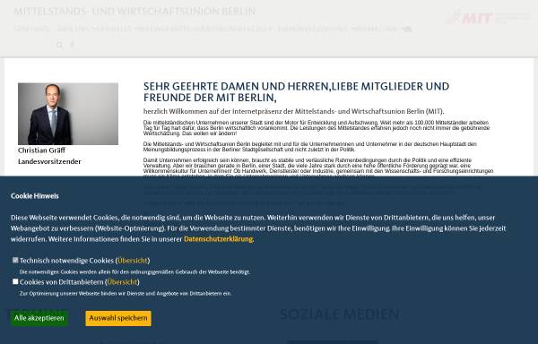 Vorschau von www.mit-berlin.de, Mittelstandsvereinigung Berlin
