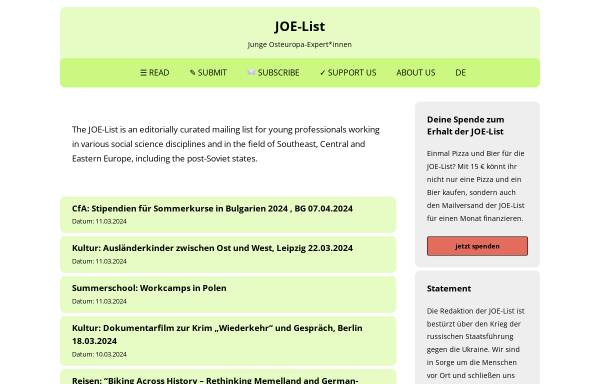 Vorschau von www.joe-list.de, JOE-List - 