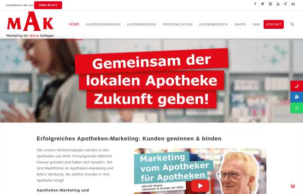 Vorschau von www.mak.de, MAK Marketing für aktive Kollegen GmbH