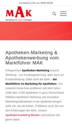 Vorschau der mobilen Webseite www.mak.de, MAK Marketing für aktive Kollegen GmbH