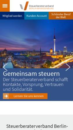 Vorschau der mobilen Webseite stbverband.de, Steuerberaterverband Berlin-Brandenburg