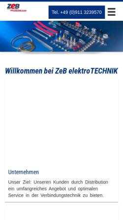 Vorschau der mobilen Webseite zeb-elektrotechnik.de, ZeB elektroTECHNIK GmbH