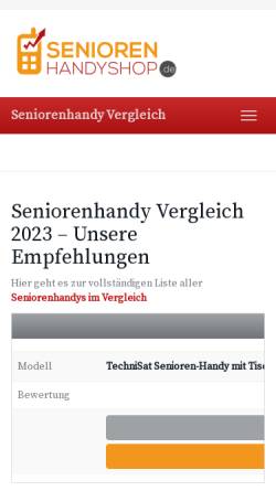 Vorschau der mobilen Webseite www.telefone-fuer-senioren.de, Telefone für Senioren, Inh. Rolf-Dieter Mohr