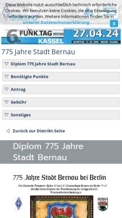 Vorschau der mobilen Webseite www.darc.de, 775 Jahre Stadt Bernau bei Berlin
