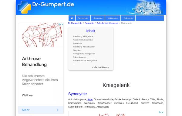 Vorschau von www.dr-gumpert.de, Dr. Gumpert: Kniegelenk