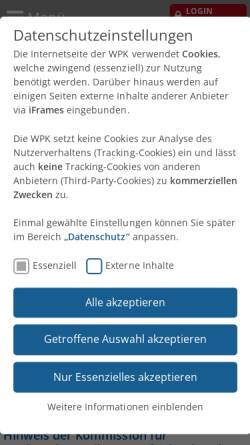 Vorschau der mobilen Webseite www.wpk.de, Wirtschaftsprüferkammer