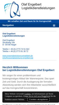 Vorschau der mobilen Webseite www.exportabwicklung-engelbert.de, Logistikdienstleistungen Olaf Engelbert