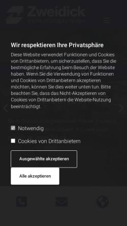 Vorschau der mobilen Webseite www.zweidick-werkzeugbau.de, Zweidick Werkzeugbau GmbH