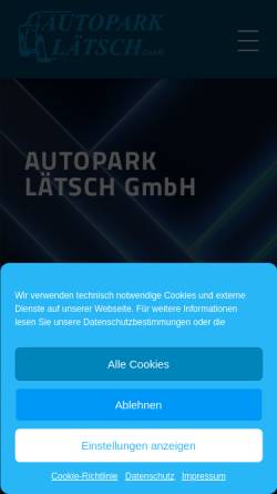 Vorschau der mobilen Webseite www.autopark-laetsch.de, Autopark Lätsch GmbH