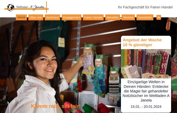 Vorschau von www.ajanela.de, A Janela - Weltladen