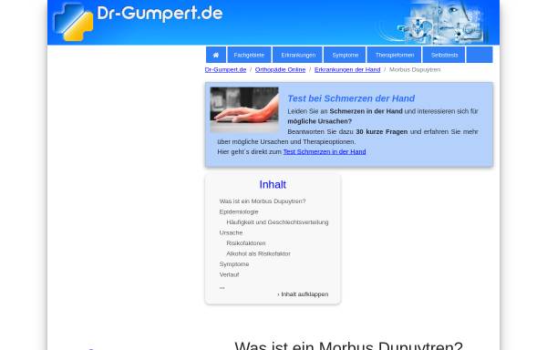 Vorschau von www.dr-gumpert.de, Dr. Gumpert: Morbus Dupuytren