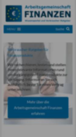 Vorschau der mobilen Webseite www.arbeitsgemeinschaft-finanzen.de, Arbeitsgemeinschaft Finanzen