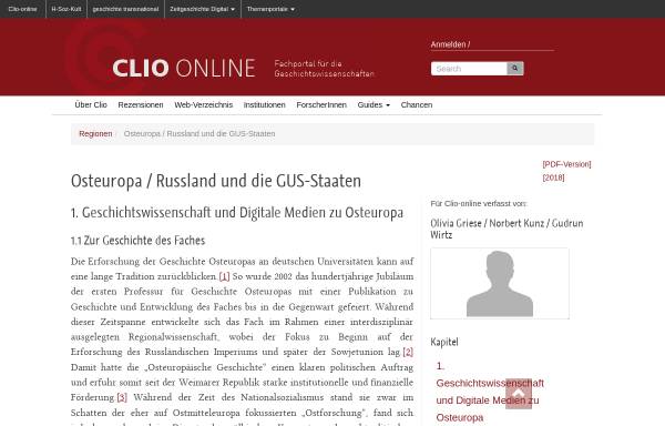 Vorschau von www.clio-online.de, Osteuropa-Guide