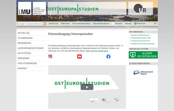 Vorschau von www.osteuropastudien.uni-muenchen.de, Studiengang Osteuropastudien