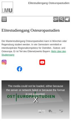 Vorschau der mobilen Webseite www.osteuropastudien.uni-muenchen.de, Studiengang Osteuropastudien