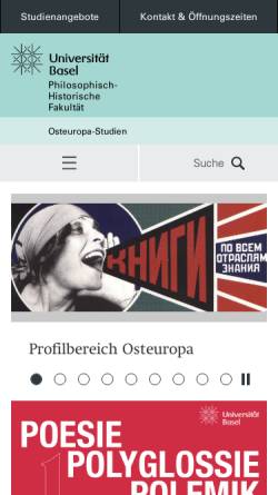 Vorschau der mobilen Webseite osteuropa.unibas.ch, Universität Basel - Osteuropa-Studien
