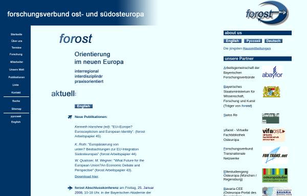 Vorschau von www.forost.lmu.de, Forschungsverbund Ost- und Südosteuropa