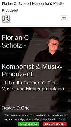 Vorschau der mobilen Webseite www.filmmusik-mannheim.de, Florian C. Scholz - Komponist, Produzent und Tonmeister