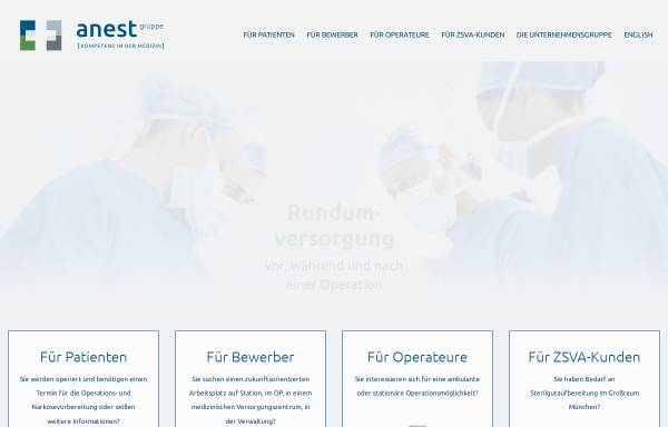 Vorschau von www.anest.de, Anästhesie Portal München