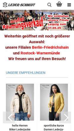 Vorschau der mobilen Webseite www.leder-schmidt.de, Leder Schmidt