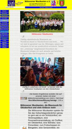 Vorschau der mobilen Webseite www.musikzug-moehnsen.de, Musikzug Möhnsen