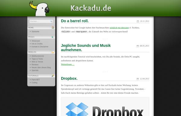 Vorschau von www.kackadu.de, Kackadu.de
