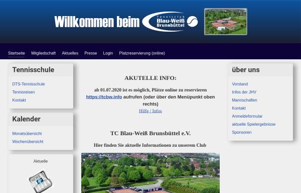 Vorschau von www.tcbw-brunsbuettel.de, Tennisverein TC Blau-Weiss-Brunsbüttel