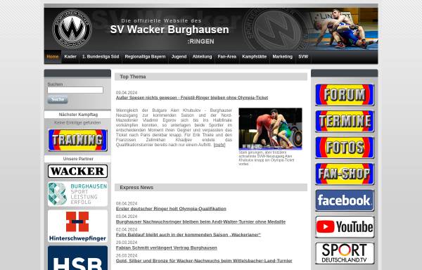 Vorschau von www.ringen.sv-wacker.de, SV Wacker Burghausen