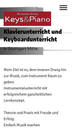 Vorschau der mobilen Webseite www.einfachmusikmachen.de, Keys & Piano Musikunterricht in Stuttgart