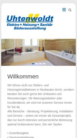 Vorschau der mobilen Webseite www.uhtenwoldt-gmbh.de, Uhtenwoldt GmbH