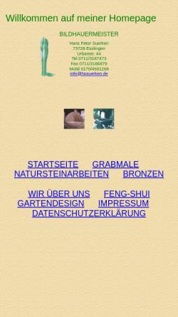 Vorschau der mobilen Webseite www.hpsuerken.de, Bildhauermeister Hans Peter Suerken