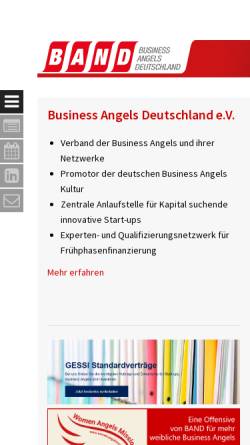Vorschau der mobilen Webseite www.business-angels.de, Band - Business Angels Netzwerk Deutschland.