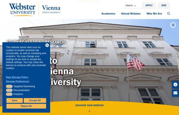 Vorschau von webster.ac.at, Webster University Vienna