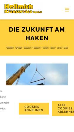 Vorschau der mobilen Webseite www.hellmich-kranservice.de, HKS Hellmich Kranservice GmbH