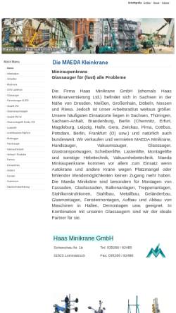 Vorschau der mobilen Webseite www.haas-minikrane.de, Haas Minikranvermietung Ltd.