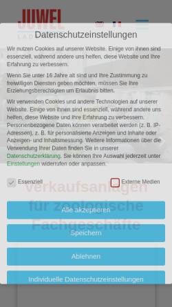Vorschau der mobilen Webseite www.juwel-ladenbau.com, Juwel Ladenbau GmbH & Co. KG