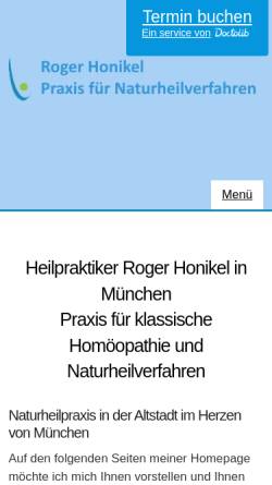 Vorschau der mobilen Webseite www.praxis-honikel.de, Roger Honikel