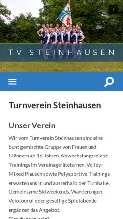 Vorschau der mobilen Webseite www.tvsteinhausen.ch, Turnverein Steinhausen